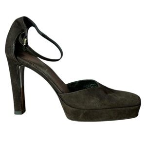 Vintage 90s Gucci Suede Mary Jane Platform Heels Size 8